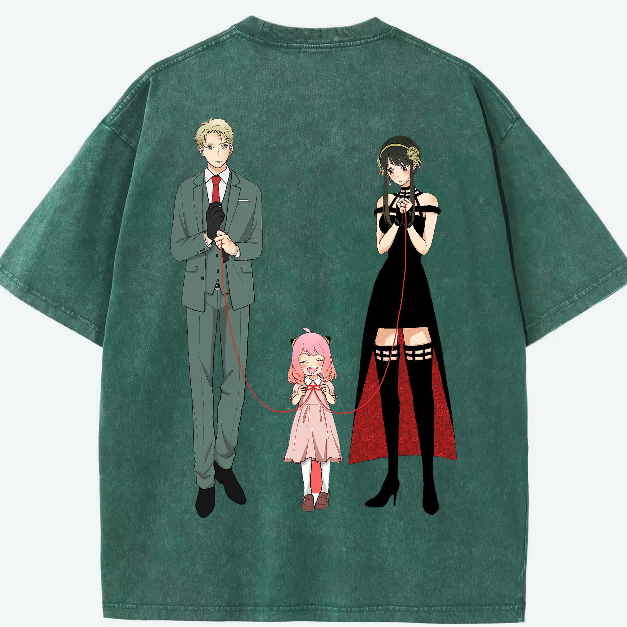 （画像用） SPY×FAMILY间谍家家酒 綿100% ヴィンテージ風 半袖Tシャツ（背面プリント）
